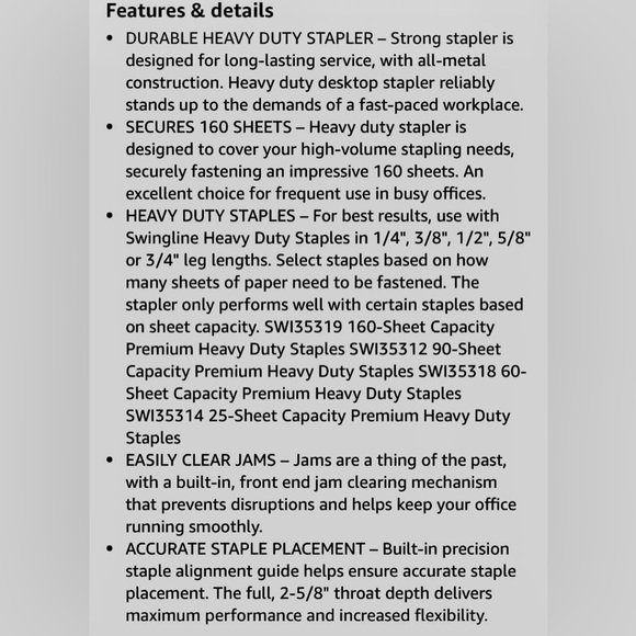 SWINGLINE HEAVY DUTY STAPLER - Picture 4 of 9